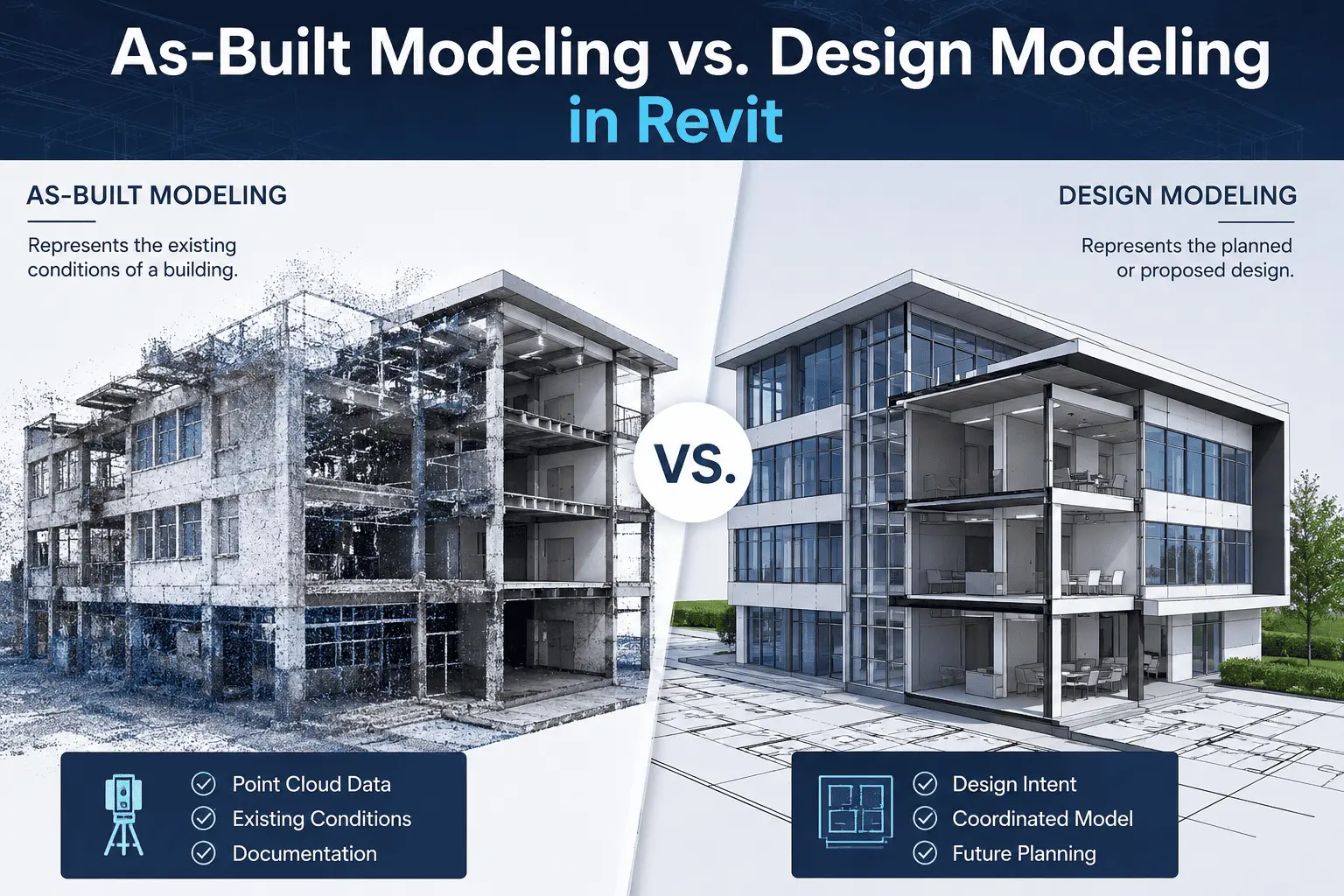 As-Built Modeling vs. Design Modeling in Revit.