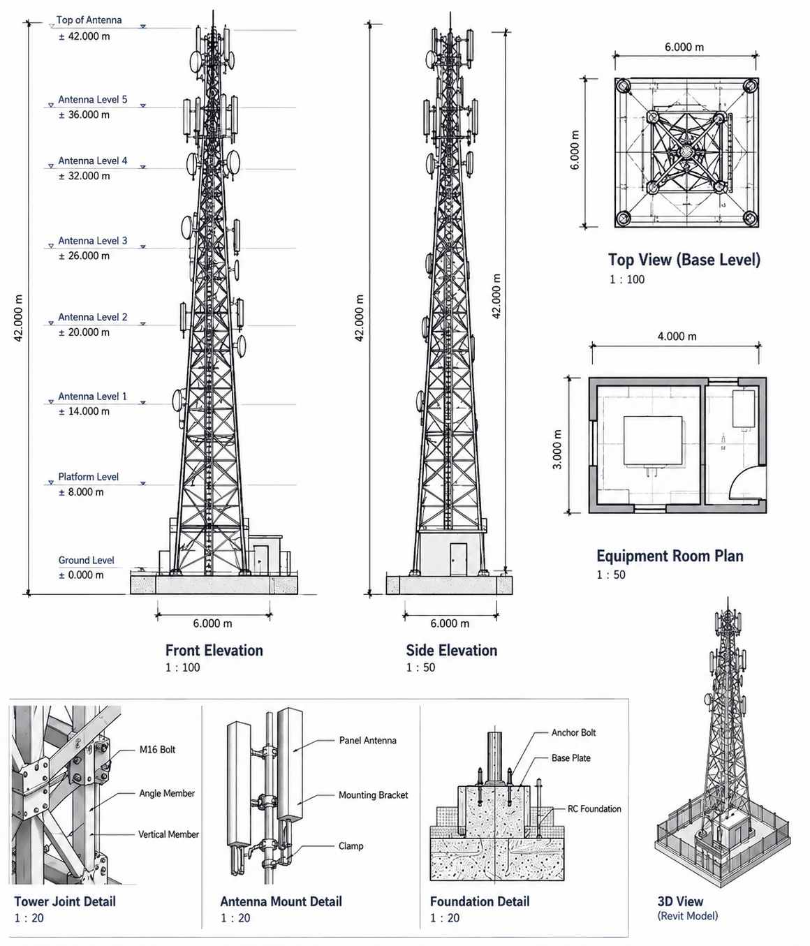 Point Cloud to Telecommunication Tower Modeling Using Autodesk Revit. – image 2