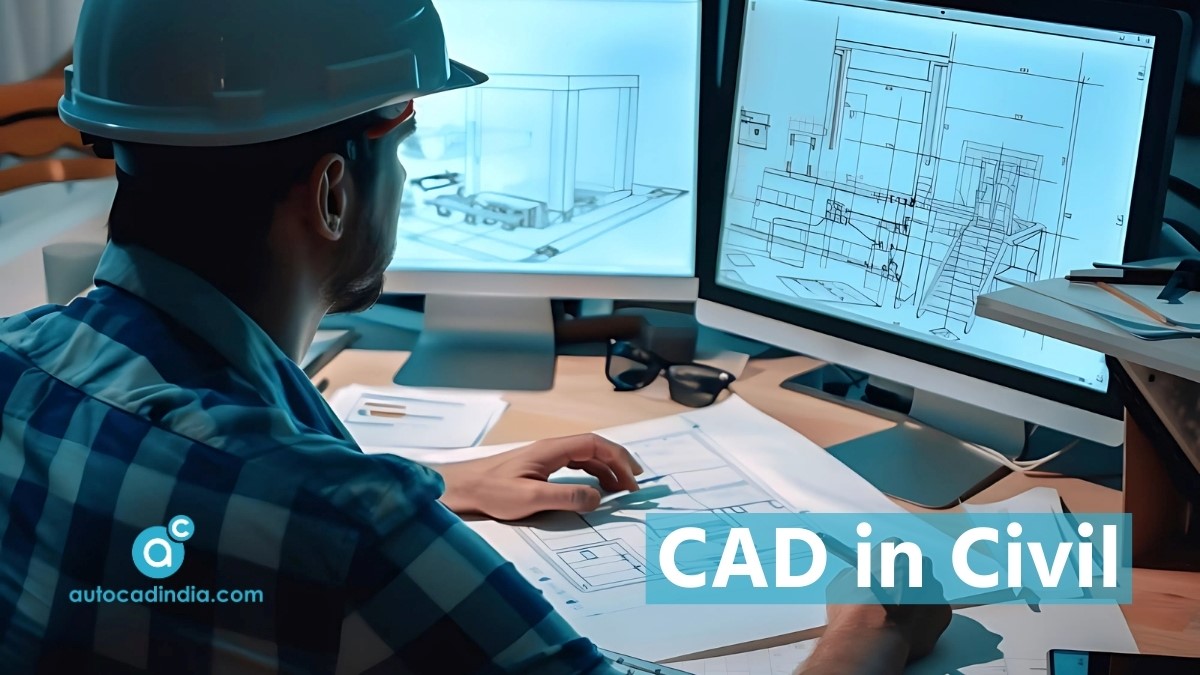 A Civil Engineer is working with CAD design layout in computer